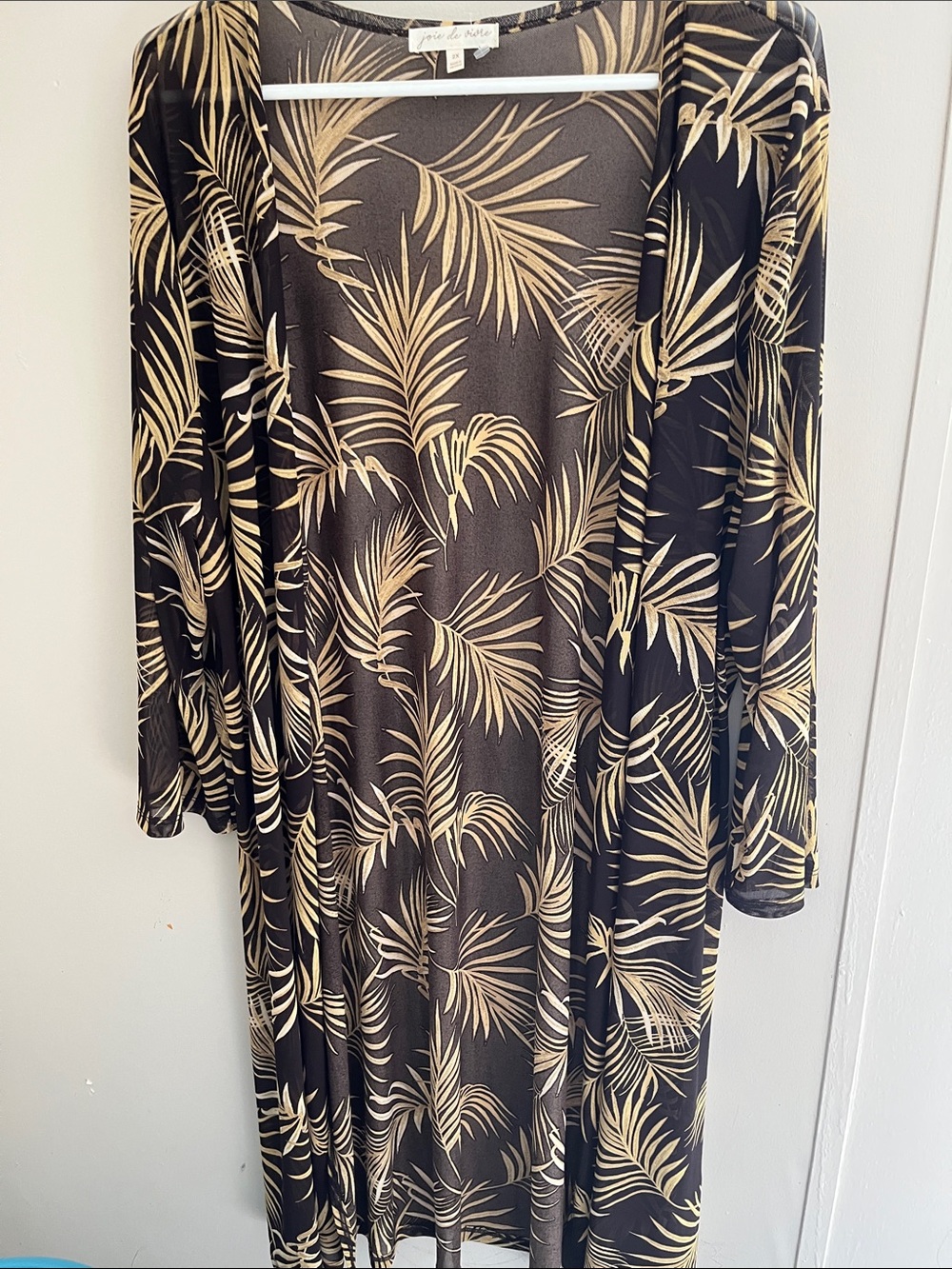 Joie de Vivre Black & Gold Palm-Print Swim Cover-Up